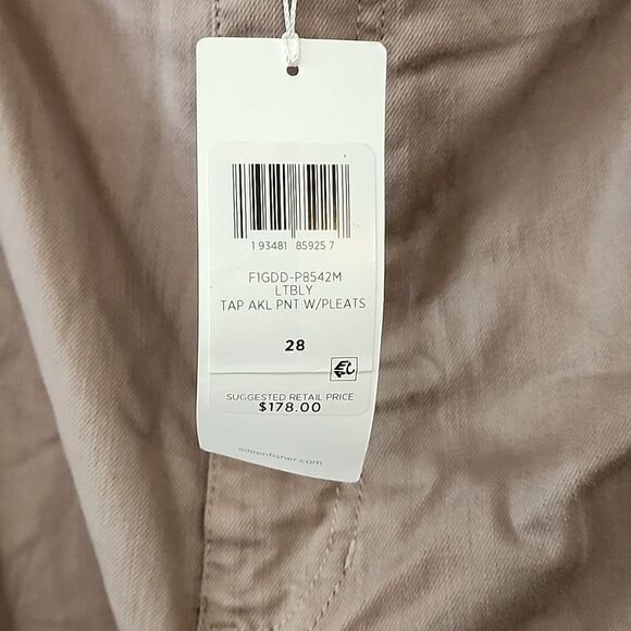 Eileen Fisher tap ankle pants with pleats NWT Size 28 - Picture 4 of 4